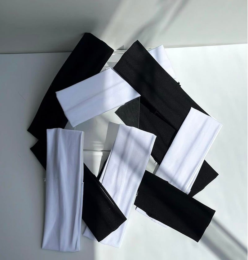 TERSE White Women's Non-Slip Elastic Sweat Hairbands - Soft Fabric Thin Hair Wraps for Short Hair, Workout, Yoga, Running, Sports, Girls - Image 2