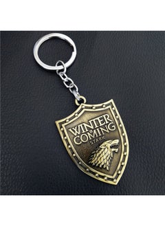 Thrones Keychain Season 8 House Stark Wolf Head Badge Key Chains Pendant Ice And Fire Keyring llaveros Of Movie Gifts-Color:A