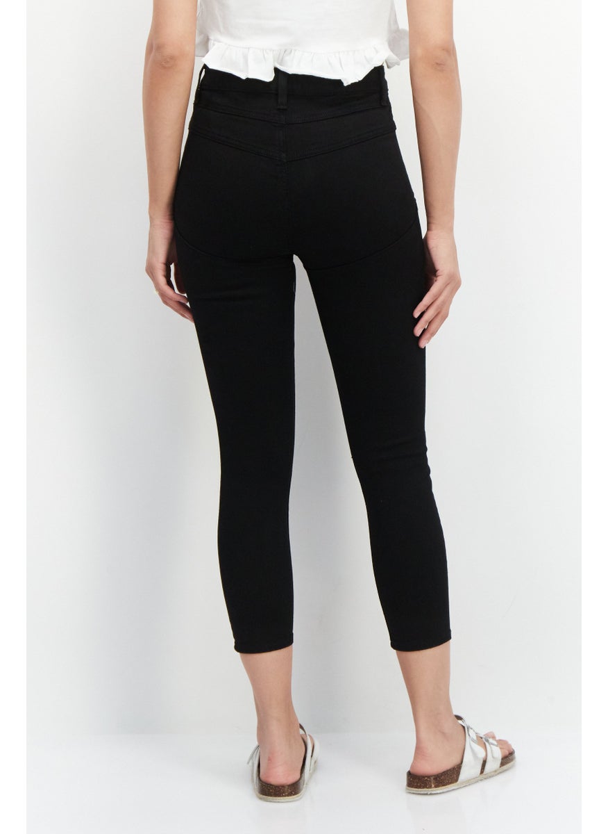 Asos Petite Women Skinny Fit Solid Stretchable Denim Jeans, Black  - Image 3