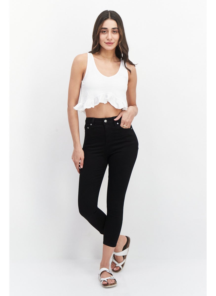 Asos Petite Women Skinny Fit Solid Stretchable Denim Jeans, Black  - Image 4