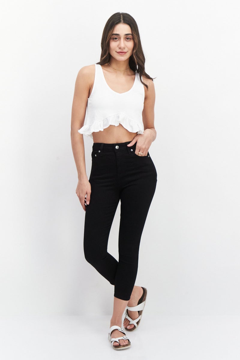 Asos Petite Women Solid Stretchable Skinny Denim Jeans, Black - Image 4
