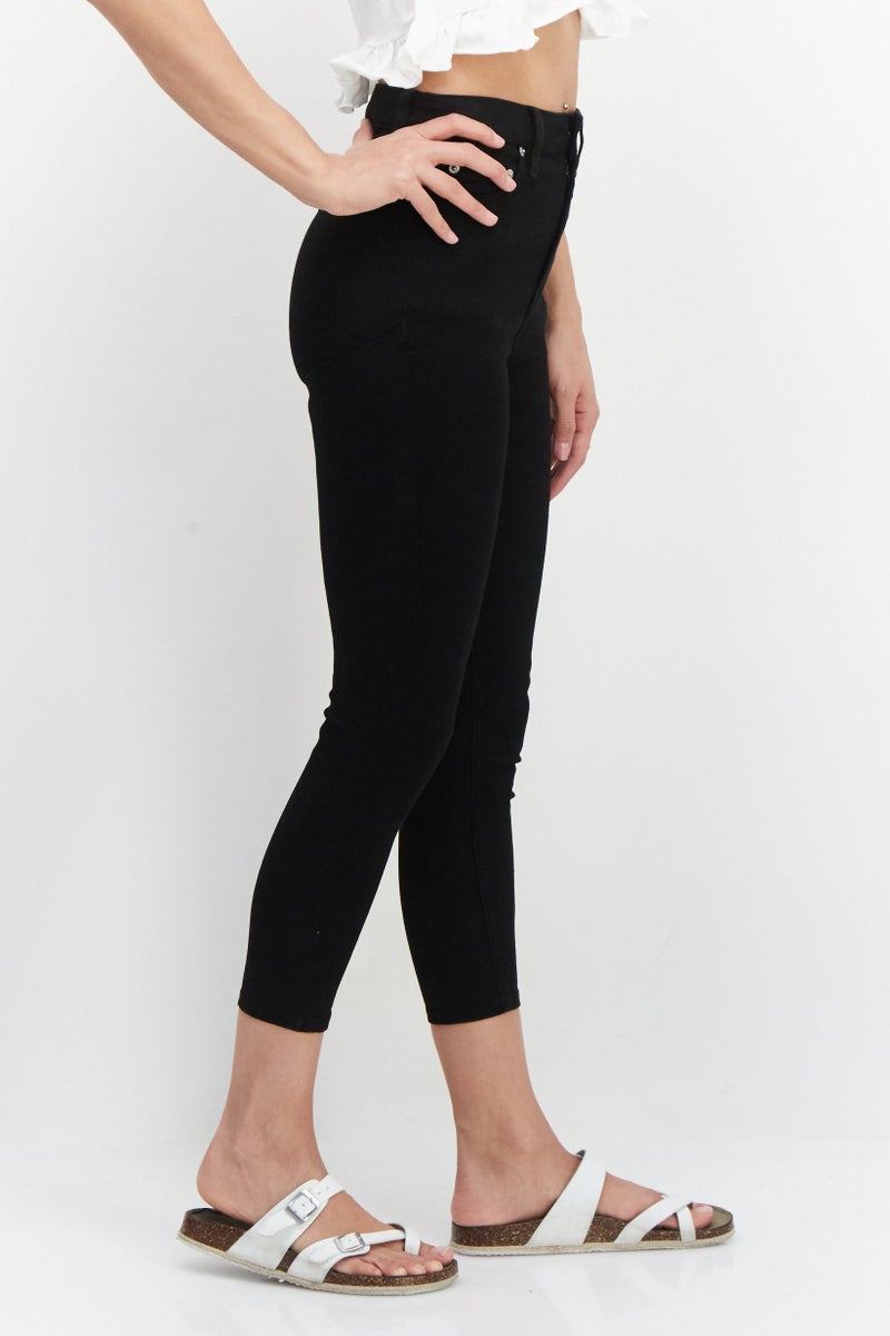 Asos Petite Women Solid Stretchable Skinny Denim Jeans, Black - Image 2