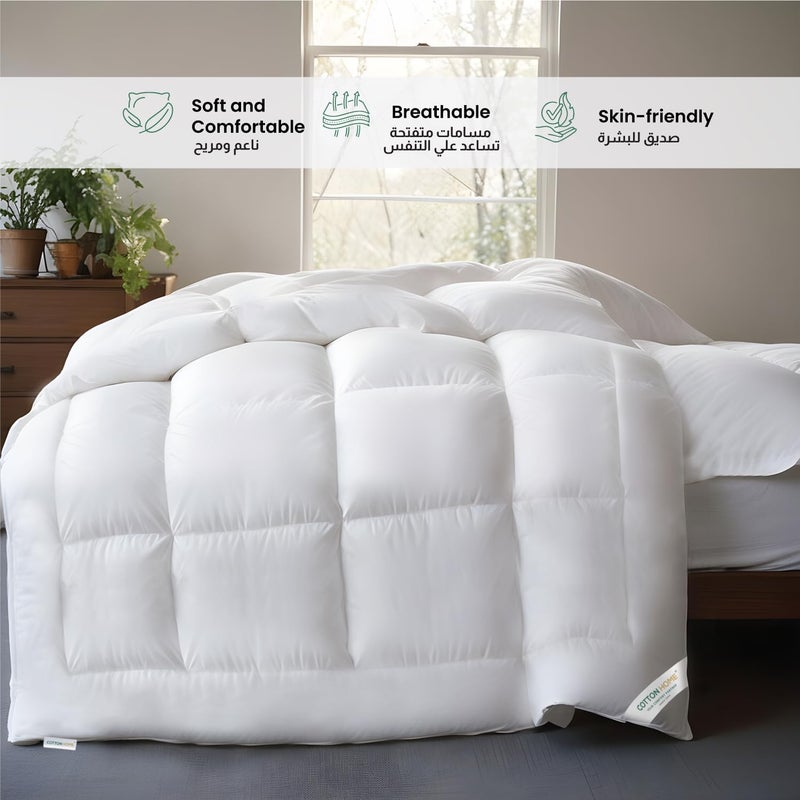 Casual Bedding Comforter Duvet Insert White Luxury Microfiber All Seasonal Quilted Comforter/Duvet with Corner Tabs Lightweight Breathable Machine Washable Bedding Essentials (240x260cm) - Image 4