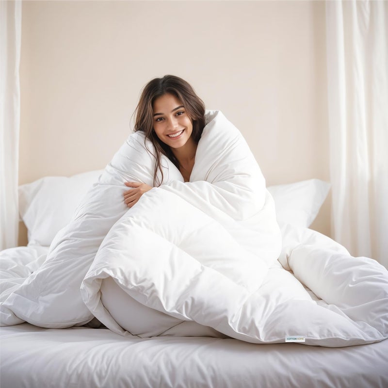 Casual Bedding Comforter Duvet Insert White Luxury Microfiber All Seasonal Quilted Comforter/Duvet with Corner Tabs Lightweight Breathable Machine Washable Bedding Essentials (240x260cm) - Image 3