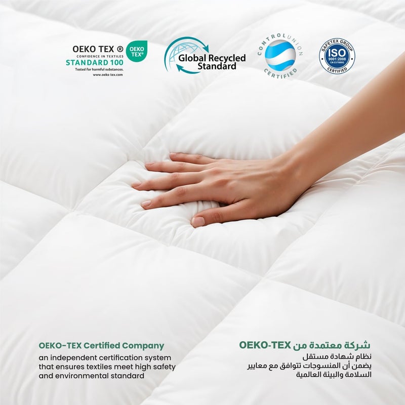 Casual Bedding Comforter Duvet Insert White Luxury Microfiber All Seasonal Quilted Comforter/Duvet with Corner Tabs Lightweight Breathable Machine Washable Bedding Essentials (240x260cm) - Image 5
