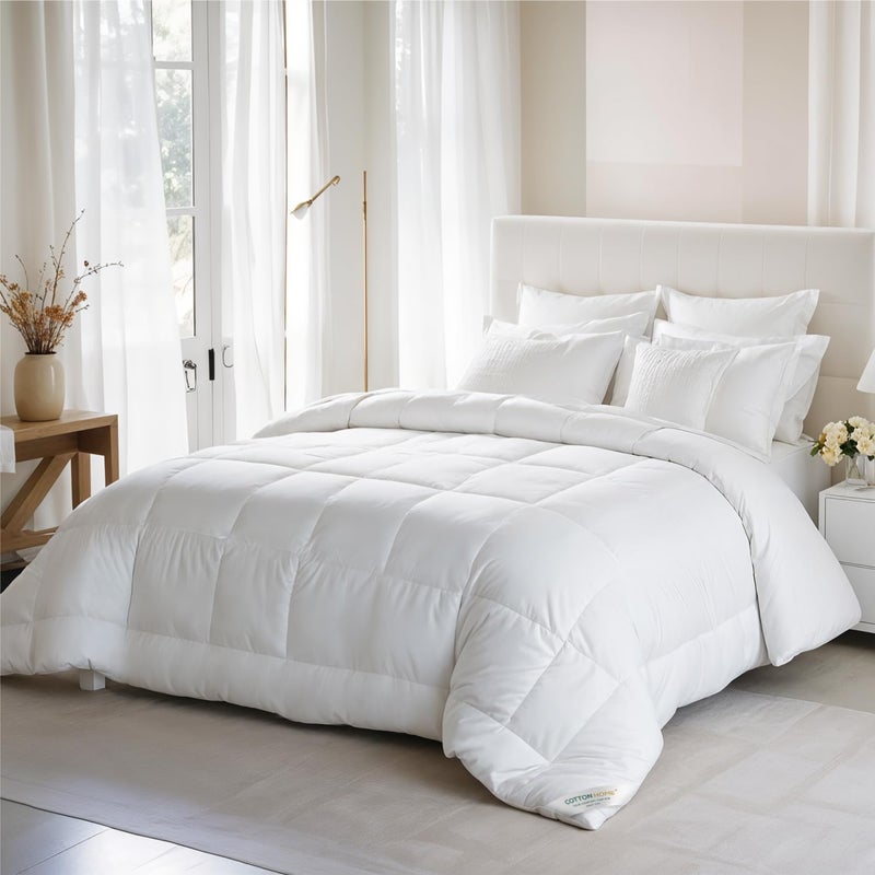 Casual Bedding Comforter Duvet Insert White Luxury Microfiber All Seasonal Quilted Comforter/Duvet with Corner Tabs Lightweight Breathable Machine Washable Bedding Essentials (240x260cm) - Image 2