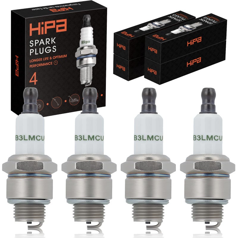 Hipa RJ19LM Spark Plug for Brigg Stratt 796112 802592 5095K 796112s Champion J19LM Toro Recycler 22 Lawn Mower4 Pack