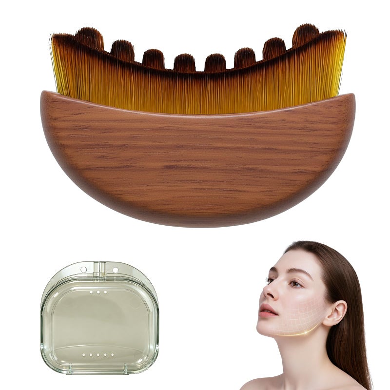 TOSEFES New Lymphatic Contour Face Brush, Wood Face Brush, Lymphatic Drainage Device for Face and Body, Chin & Jawline Sculpting, Ergonomically Designed to Fit The Skin Precisely and Relieve Fatigue - Image 1