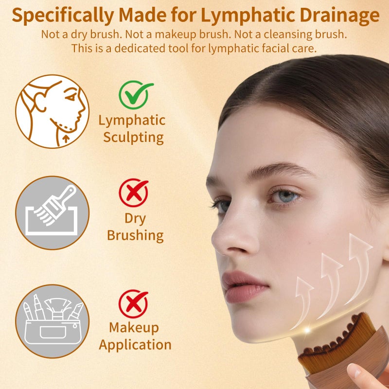 TOSEFES New Lymphatic Contour Face Brush, Wood Face Brush, Lymphatic Drainage Device for Face and Body, Chin & Jawline Sculpting, Ergonomically Designed to Fit The Skin Precisely and Relieve Fatigue - Image 3