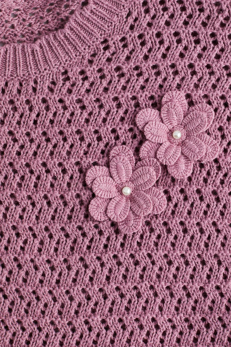 اتش اند ام كنزة قطنية محبوكة بنمط ثقوب