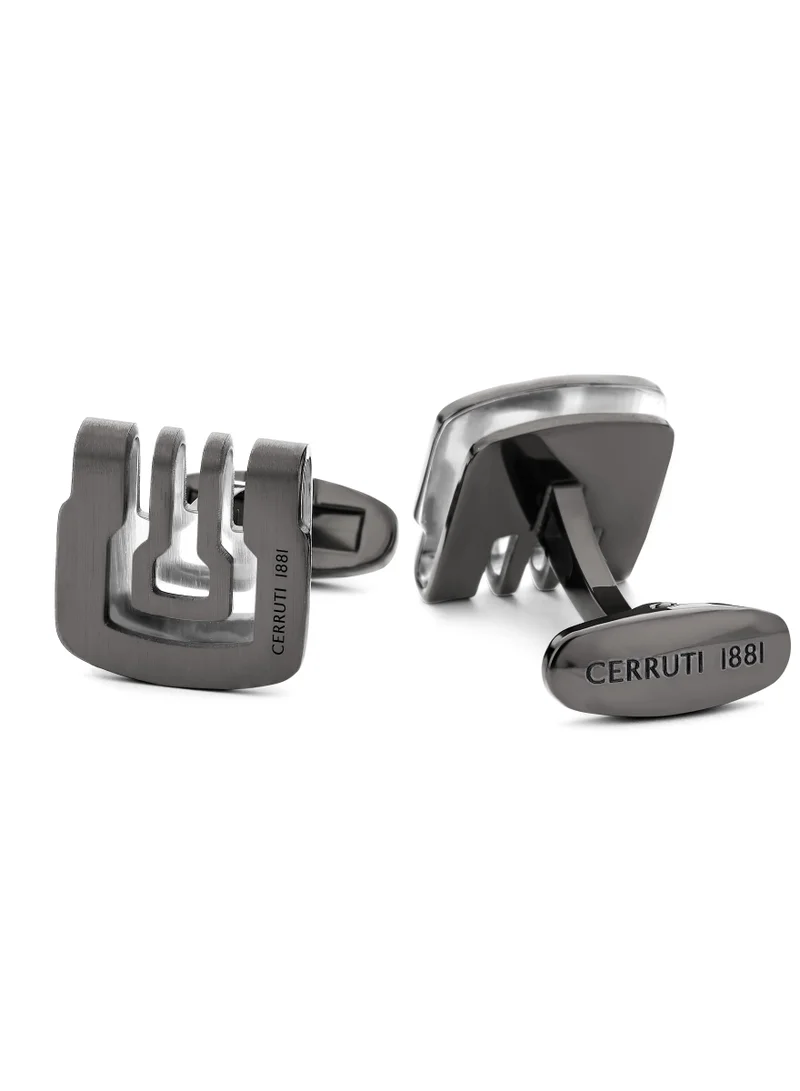 شيروتي 1881 Stainless Steel Logo Cufflinks for men