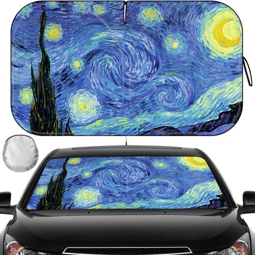 Tavaleu Car Windshield Sun Shade Foldable Front Window Sunshade Blocks UV Rays Keep Car Interior Cool Universal Fit for Hatchback Truck SUV MPV - Image 1
