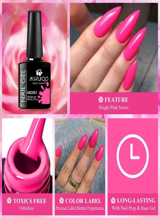 MSRUIOO مجموعة طلاء الأظافر جل MSRUIOO باللون الوردي العاري 12 لون طلاء أظافر جل طلاء أظافر وردي فاتح وردي بيبي أبيض أسود تصميم فن الأظافر مجموعة مانكير هدايا للنساء 8 مل - Image 3