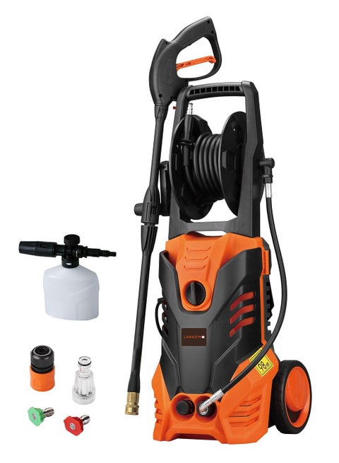 Heavy Duty High-Pressure Washer -2000W- Powerful Electric Pressure Cleaner for Outdoor Cleaning Tasks Corded Power Washer - for Household Vehicle Patio Garden Sideroads and Surface Cleaning