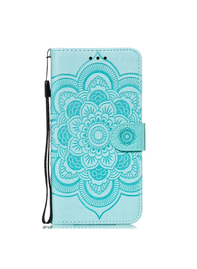 اس-توب جراب لهاتف iPhone 11 Pro من الجلد بنقش ماندالا، مع حامل وفتحات للبطاقات ومحفظة وإطار صور وحبل تعليق - Image 2