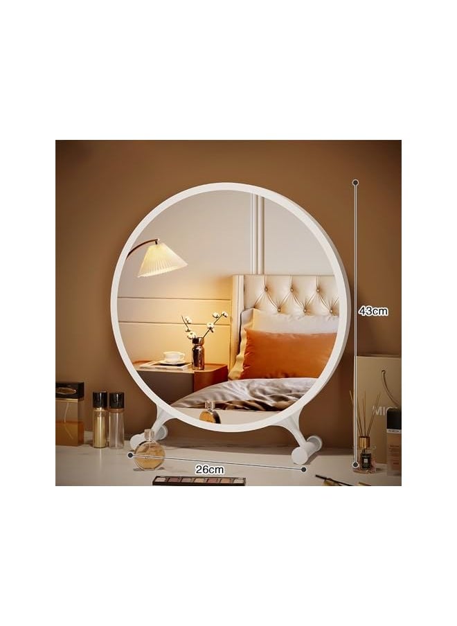 The Bros Makeup Mirror, Round Vanity Mirror, Aesthetic Makeup Vanity Table Mirror for Dressing Table, Bedroom 43 x 26 cm  - Image 2