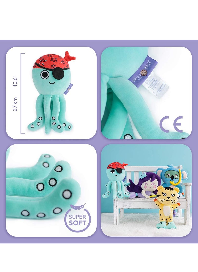 Milk & Moo Milk&Moo Sailor Octopus Plush Toy, Cute Super Soft Toys, Perfect for Playing and Snuggling, Safe for Children, 100% Polyester, 10.6 inches  - Image 5