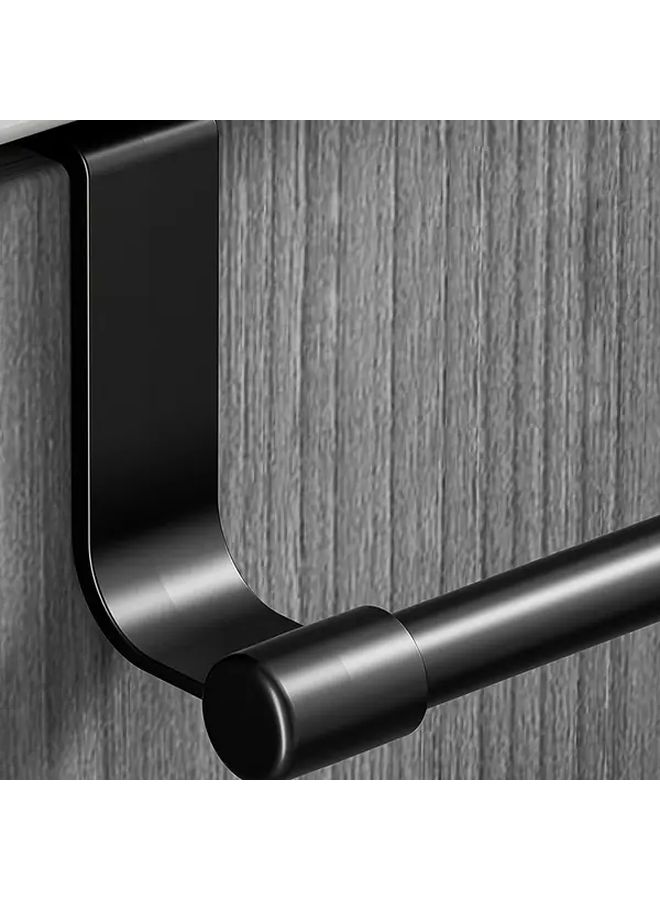 White Wall Mounted Kitchen Towel Rack No Drill Installation Space Saving Cloth Holder - Image 4
