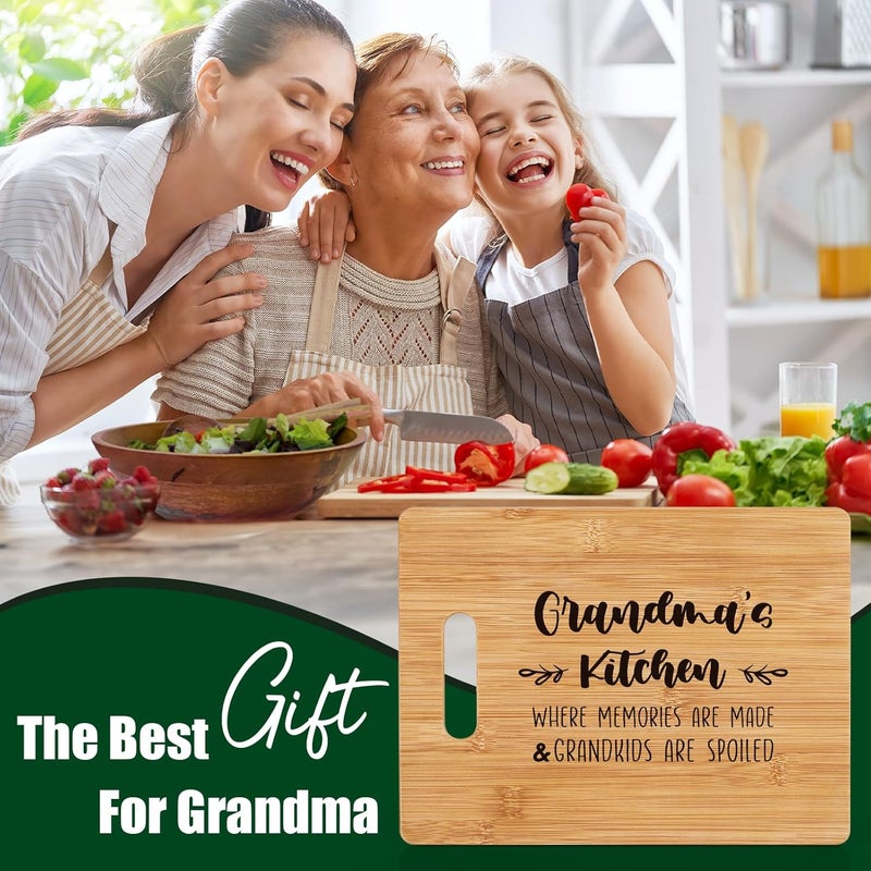 Lodeskee Grandma Gifts for Grandma Birthday Cutting Board Gift for Best Grandma from Grandchildren  Grandma Gift for Mothers Day Christmas Gifts for GrandmotherGrandmas Kitchen WHERE MEMORIES ARE MADE - Image 4