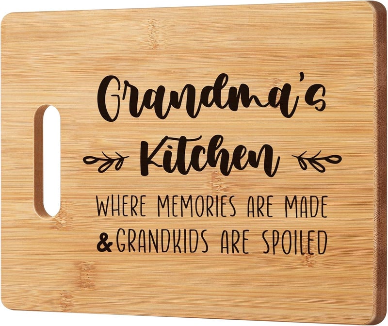Lodeskee Grandma Gifts for Grandma Birthday Cutting Board Gift for Best Grandma from Grandchildren  Grandma Gift for Mothers Day Christmas Gifts for GrandmotherGrandmas Kitchen WHERE MEMORIES ARE MADE - Image 1