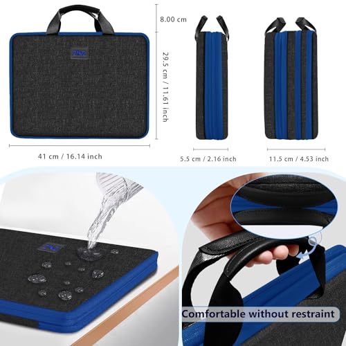 ZINZ Laptop Case 15 15.6 16 inch Sleeve, Expandable Computer Hand Bag with Multi-pockets Compatible with MacBook Pro 16 inch M4/M3/M2/M1, MacBook Air/Pro 15 inch and 15-16 inch Notebooks，B01BL01 - Image 2