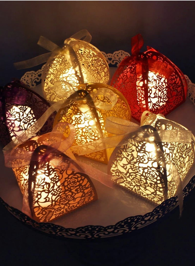 إكسفور Laser Cut Rose Candy Gift Boxes, Favor Boxes 2.5x 2.5x 3.1 - Image 4