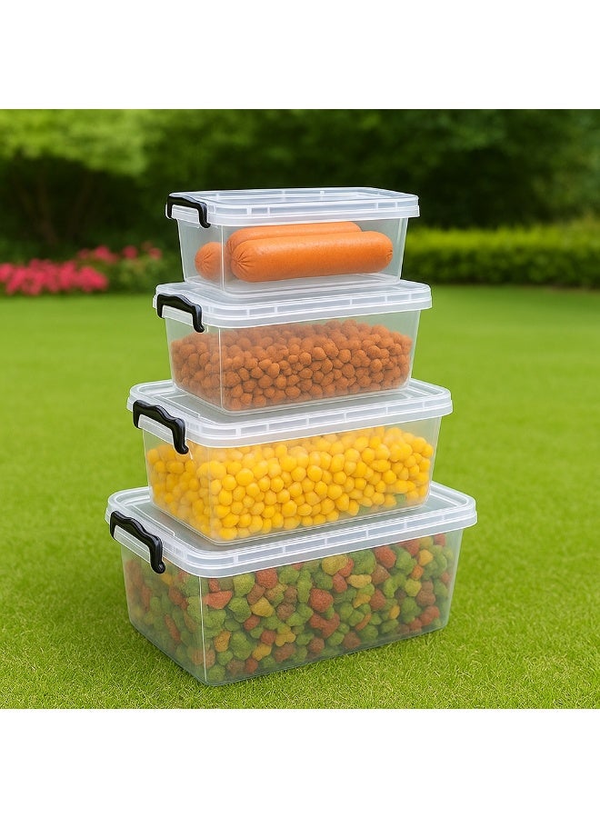 فافيلا طقم علب ثلاجة من البلاستيك للحفاظ علي الطعام-شفاف-كود 9002-4قطع - Image 1