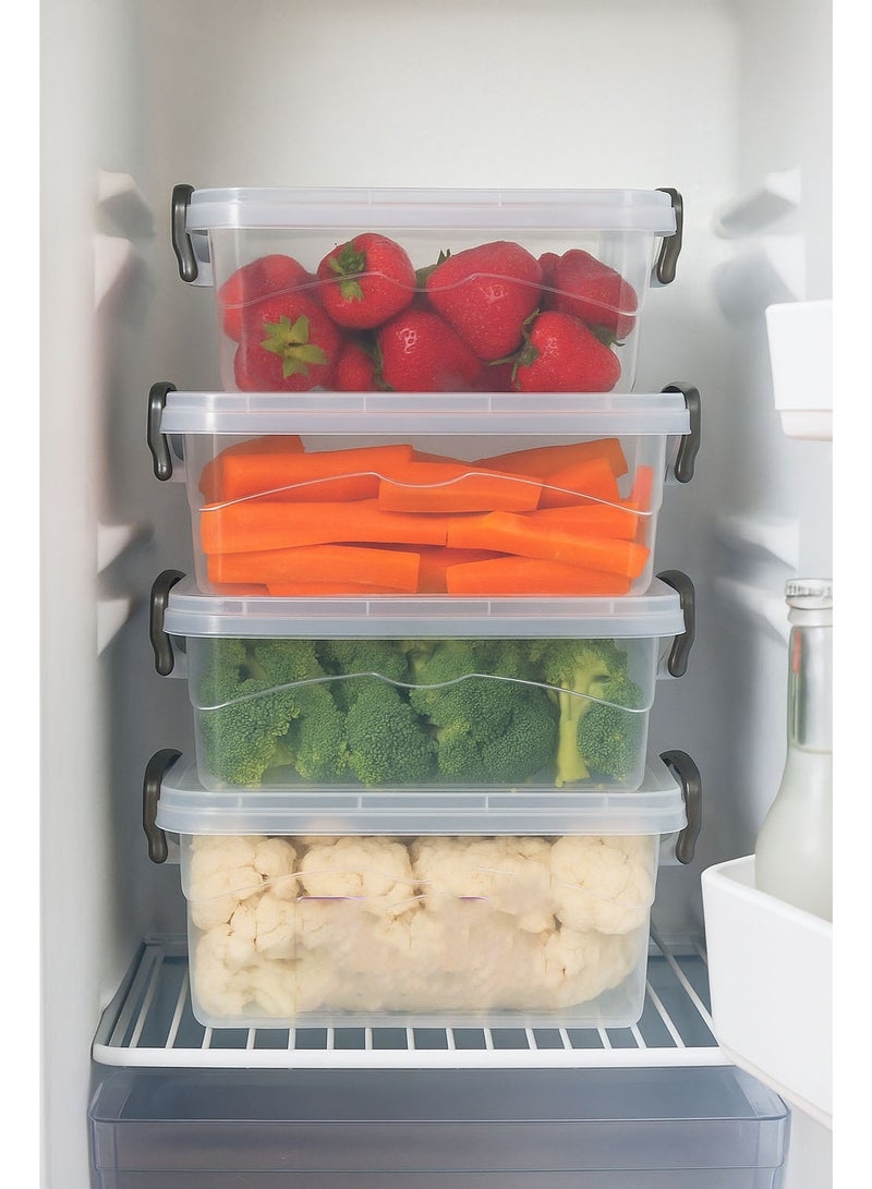 فافيلا طقم علب ثلاجة من البلاستيك للحفاظ علي الطعام-شفاف-كود 9002-4قطع - Image 3