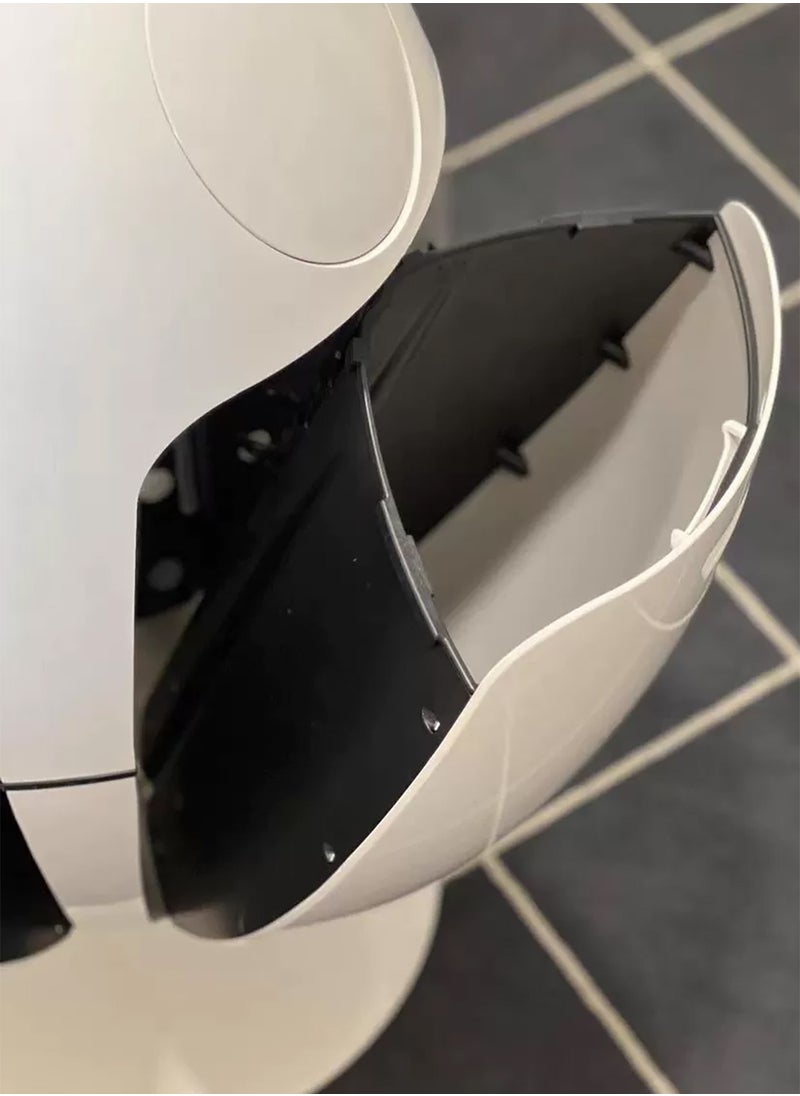 Merry Moments Recycling Bin Creative Rotating Dinosaur Egg Trash Can Waste Bin Freestanding Bin Food Waste Bin with 3 Compartments Bin ABS White Colour H65.7xW33.8xD33.8 cm  - Image 5