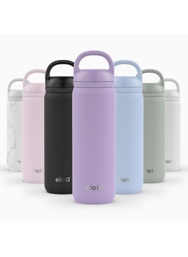 Ello Cooper Twist 22oz Stainless Steel Water Bottle with Chug Lid | Leak Proof Double Walled and Vacuum Insulated | Fits Car Cupholder | Built in Carry Loop | Dishwasher Safe | Lilac - Image 1