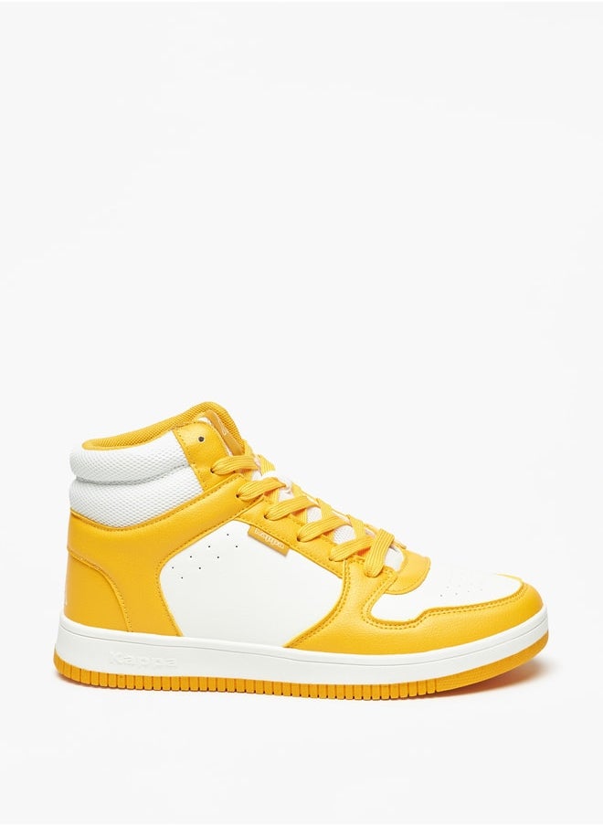 Kappa Women's Colourblock High-Top Sneakers with Lace-Up Closure  - Image 3