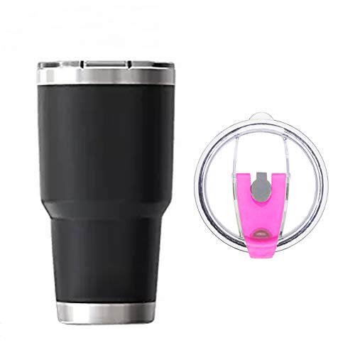 CNYMANY 3 Packs Lids for 30oz Tumblers, Spill-proof Splash Resistant Straw-friendly Cover for Old Style Rtic, Ozark Trail 30 oz. Cups - Green, Rose Red, Gray - Image 3