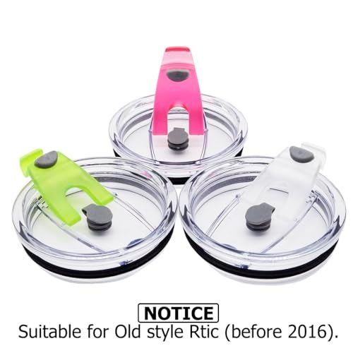 CNYMANY 3 Packs Lids for 30oz Tumblers, Spill-proof Splash Resistant Straw-friendly Cover for Old Style Rtic, Ozark Trail 30 oz. Cups - Green, Rose Red, Gray - Image 2