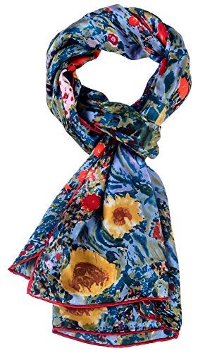 Salutto Women 100% Silk Scarves Van Gogh Painted Boutique Scarf - Image 1