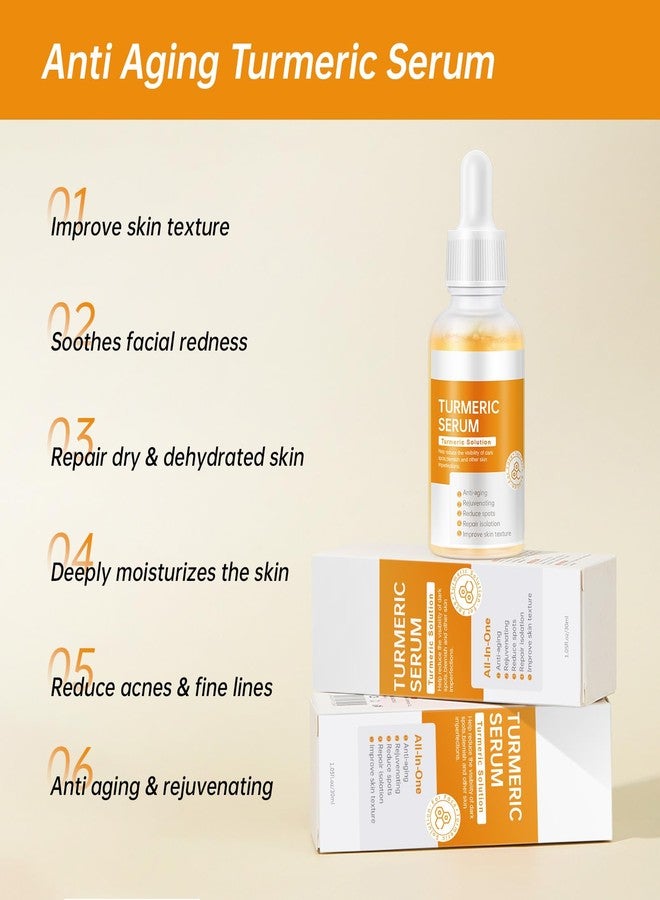 mopayzer Turmeric Serum for Face, 30 ML/ 1 PCS Anti Aging Turmeric Facial Serum, Turmeric Oil, Moisturizes & Firms Skin, Reduces Wrinkles & Fine Lines, Skin Care Essence for Dryness, Hydrates Face - Image 2