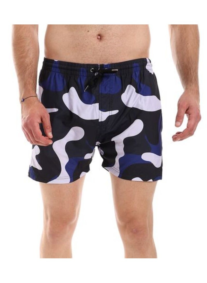 Pavone Camoflage Self Patterned Elastic Waist Swimshort with Sided & Back Pockets -Multicolor - Image 1