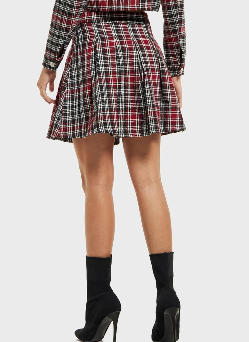 2Xtremz Checked Pleated Mini Skirt