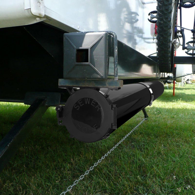 Touri RV Adjustable EZ Hose Carrier TR5094BK with Door Cap and Mounting Screws, 50''-94'', Black, 3 Mounting Tabs Included - Image 3