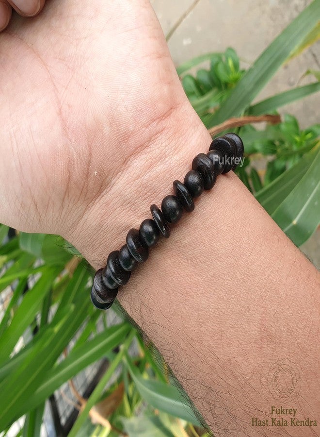 FUKREY Karungali Kattai- Orignal Ebony Wood Unisex Bracelet, Natual Blackwood Sterchable Bracelet for Men and Women, Round Beaded Wrist Bracelet HandCarved (10MM) - Image 3