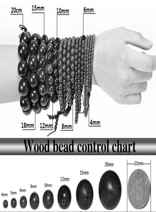 FUKREY Karungali Kattai- Orignal Ebony Wood Unisex Bracelet, Natual Blackwood Sterchable Bracelet for Men and Women, Round Beaded Wrist Bracelet HandCarved (10MM) - Image 5