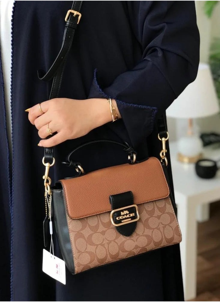 coachoutlet - Coach Morgan Top Handle Signature Satchel In Colorblock - Image 1