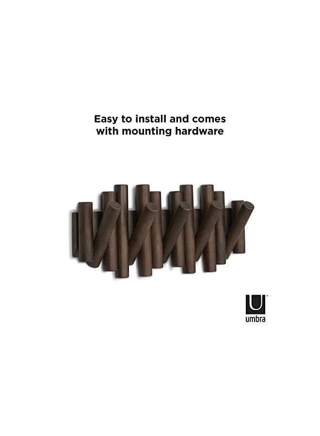 UMBRA Over The Door Hooks Over The Door Towel Rack With 6 Coat Hook Retractable Metal Door Hanger Hook Door Coat Rack Closet Organizer For Hanging Purse Belt Bag Hat Storage Black  - Image 3