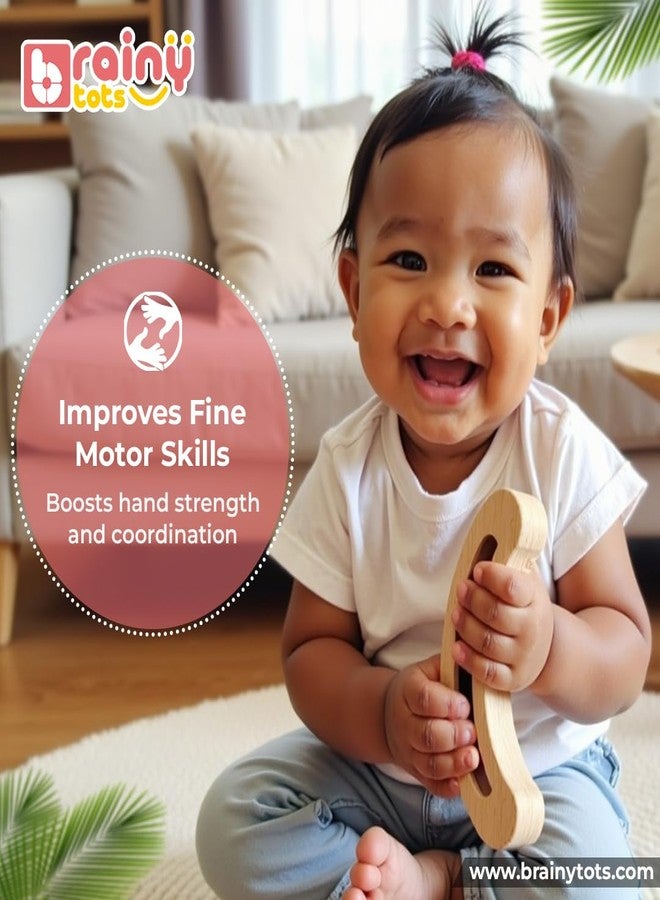 Brainytots Banana Busy Beads Rattle | Montessori Inspired Educational Toy | Teaches Cause and Effect | Improves Grasp and Auditory Stimulation | Newborn Rattle | Wobbling Toy - Image 3