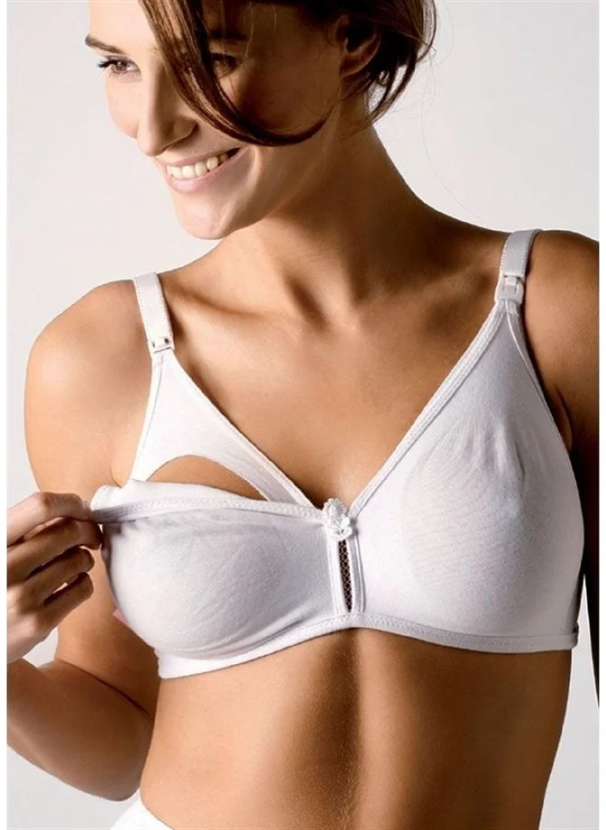 Magic Form 7861 Combed Fabric Non-Sponge Nursing Bra - White