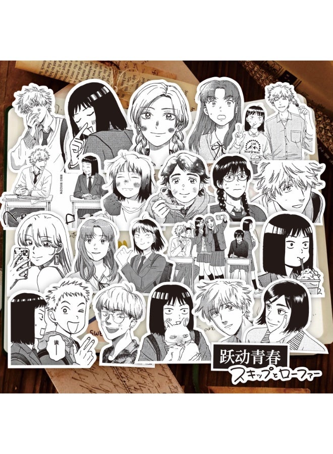 NIBEMINENT 77 Pcs Cartoon Jumping Youth Deco Kit Waterproof Stickers, High Definition Printing Bright Colors, Suitable for Laptop Skateboard Luggage Water Bottle Guitar DIY - Image 2