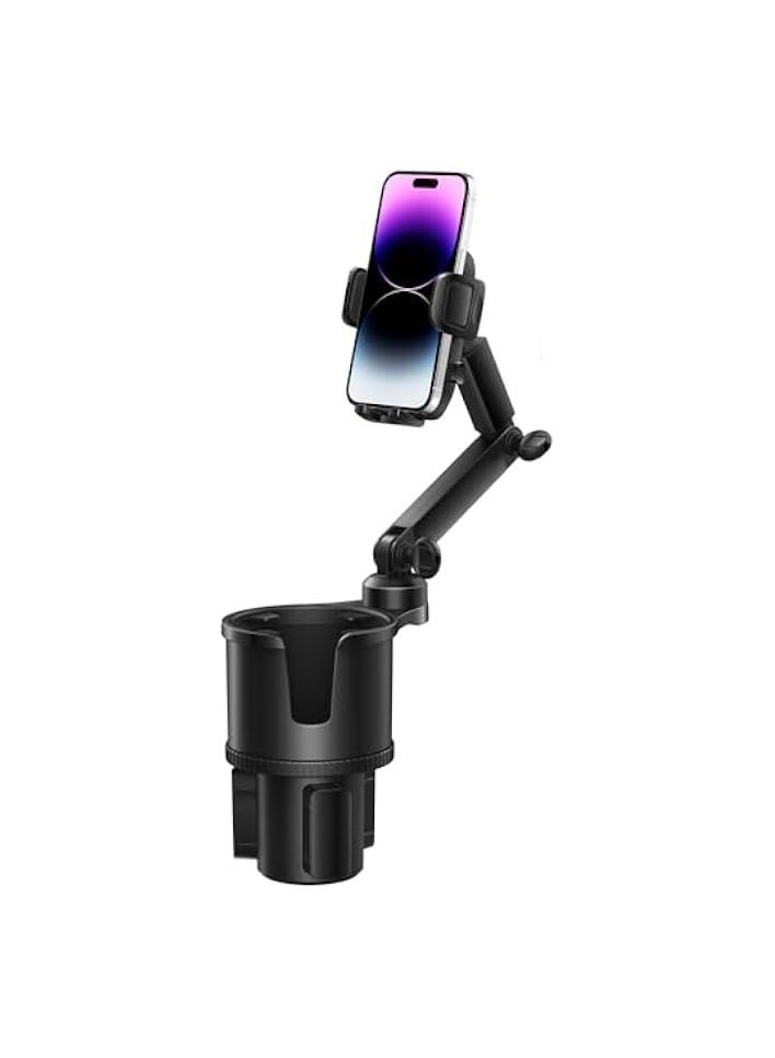erorex 2-in-1 Cup Holder Phone Holder Mount for Car Bottle Friendly Cup Phone Holder for Car High Adjustable Cell Phone Cup Holder for Car Easy Install & Sturdy & Durable Fit All 4-7'' iPhone Android - Image 1