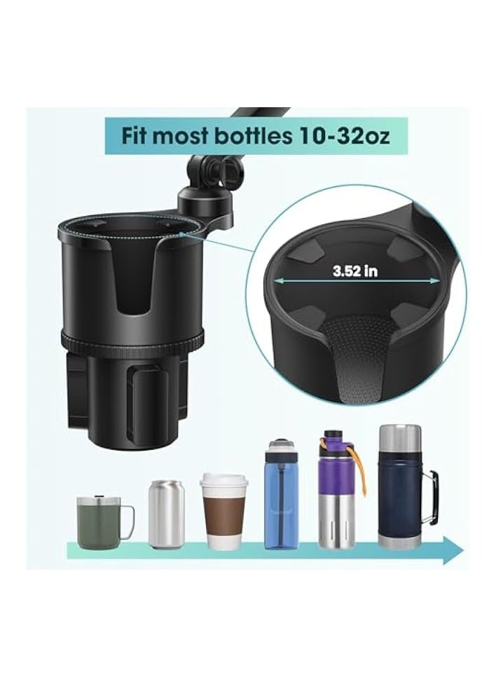 erorex 2-in-1 Cup Holder Phone Holder Mount for Car Bottle Friendly Cup Phone Holder for Car High Adjustable Cell Phone Cup Holder for Car Easy Install & Sturdy & Durable Fit All 4-7'' iPhone Android - Image 3