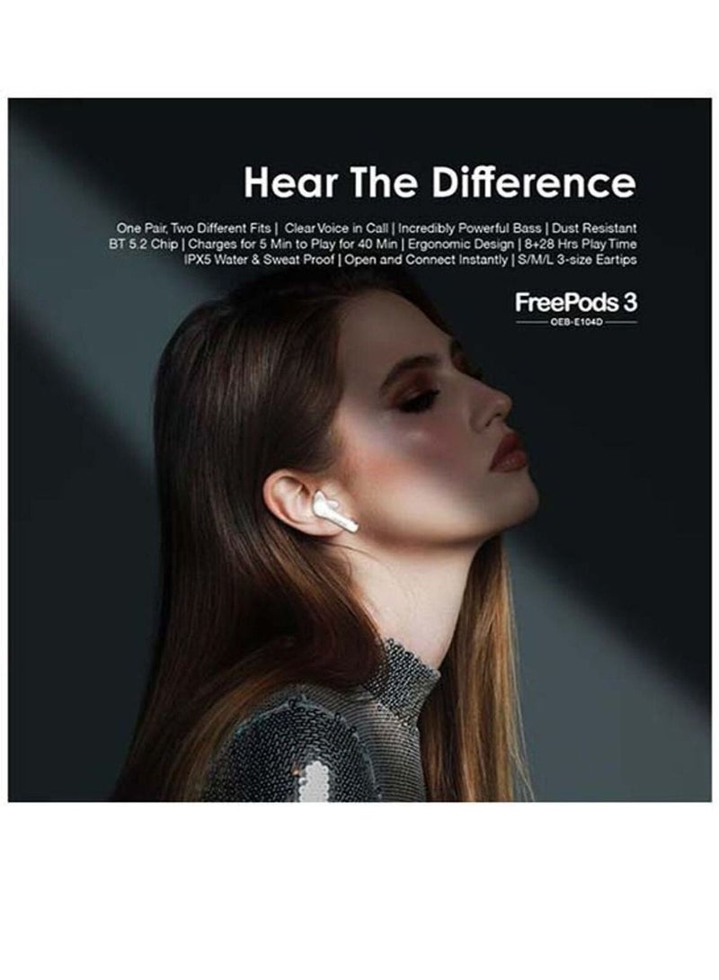 Phone Planet oraimo FreePods 3 TWS True Wireless Stereo Earbuds White With 1 Year Repair Warranty - Image 4