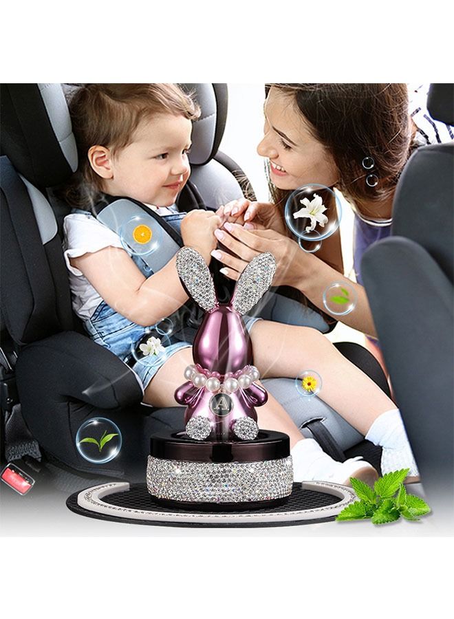 ZCM-HAPPY Diamond Rabbit Car Aroma Diffuser Ornament (Pink) - Image 2