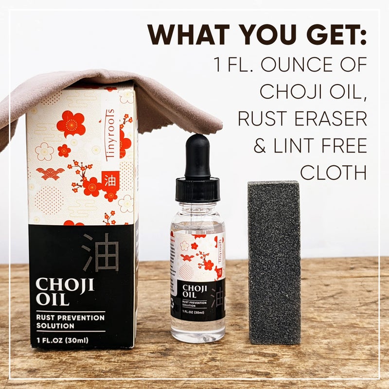 Bonsai Outlet طقم تنظيف زيت تشوجي من Tinyroots، امسح ببساطة زيت السكين لاستعادة سيفك، والسكاكين، وأدوات بونساي، يشمل ممحاة صدأ وقماش خالي من الوبر - Image 2